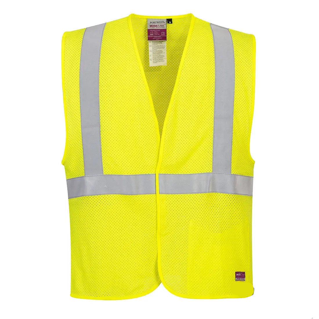 PORTWEST - Modaflame Knit Hi-Vis ARC FR Mesh Vest - Yellow - 2Xlarge Becker Safety and Supply