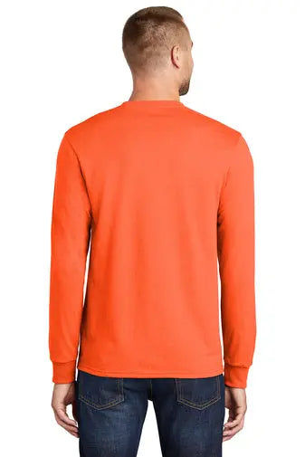 Port & Company - Core Blend Long Sleeve Tee, Safety Orange  Becker Safety and Supply