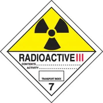 ACCUFORM - DOT Shipping Labels: Hazard Class 7: Radioactive III Adhesive Poly - 250/Roll - Becker Safety and Supply