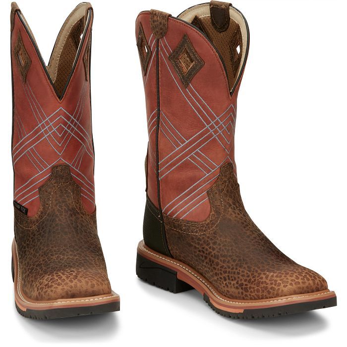 JUSTIN BOOTS-DALHART 12" NANO COMPOSITE TOE WATERPROOF WORK BOOT - Becker Safety and Supply