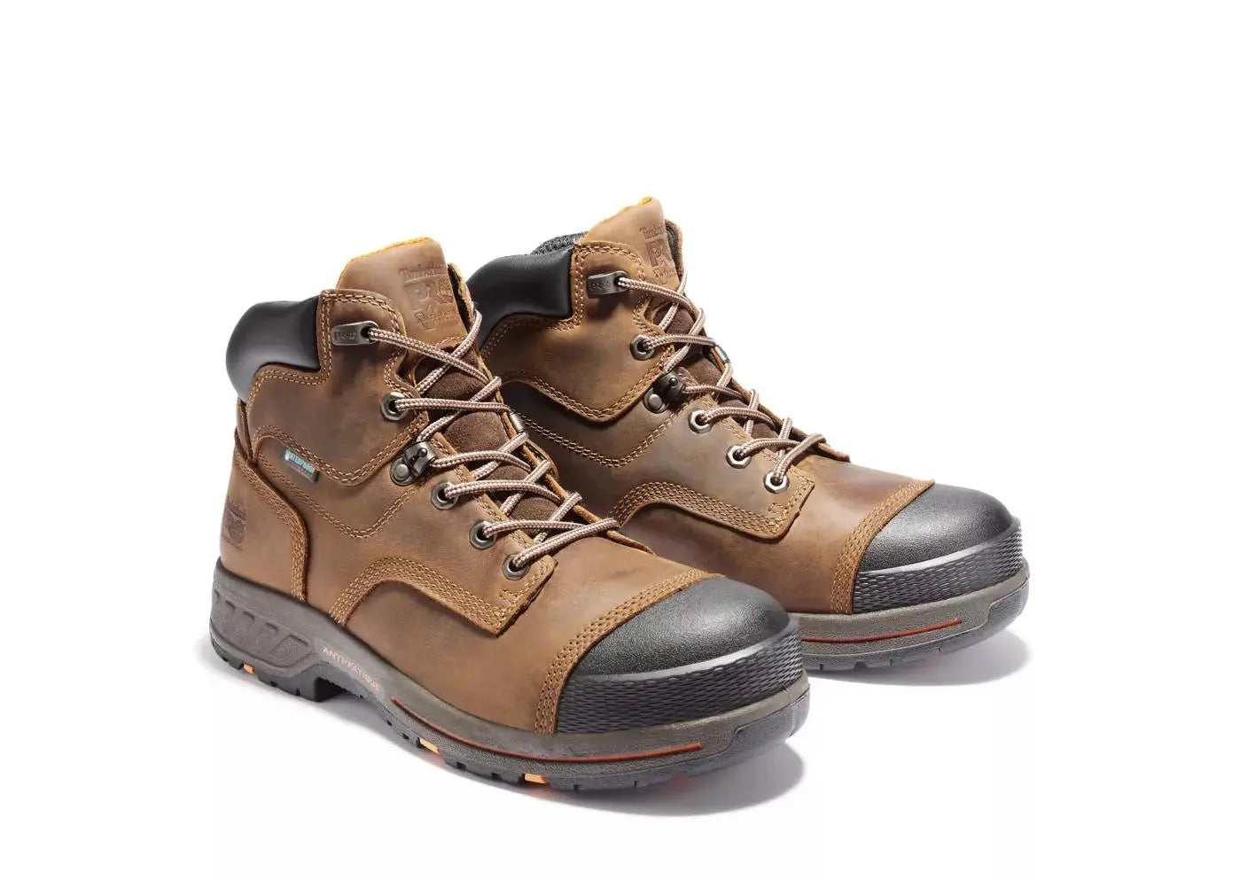 TIMBERLAND PRO - Men's Helix HD 6" Composite toe Work Boot, Distressed Brown - Becker Safety and Supply