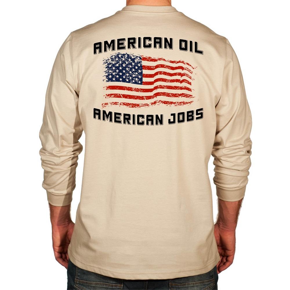 Benchmark-American Oil GraphicFR Long Sleeve Shirt ,Light - Becker Safety and Supply