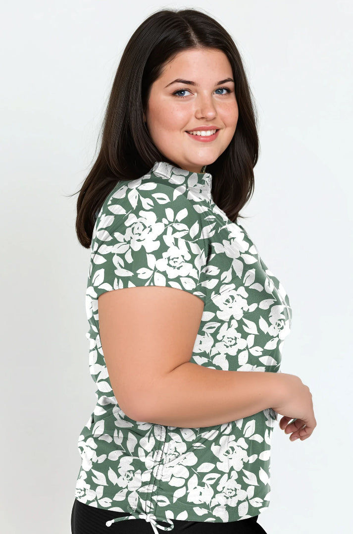 Half-Zip Adele Swim Top | Plus Size