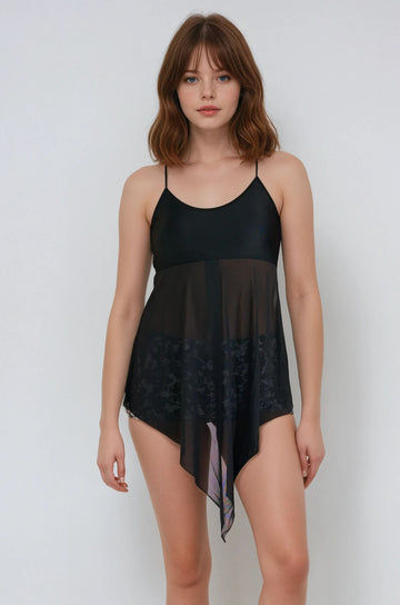 3in1 Adjustable Strap Split Front Tankini Swim Top | Last Call