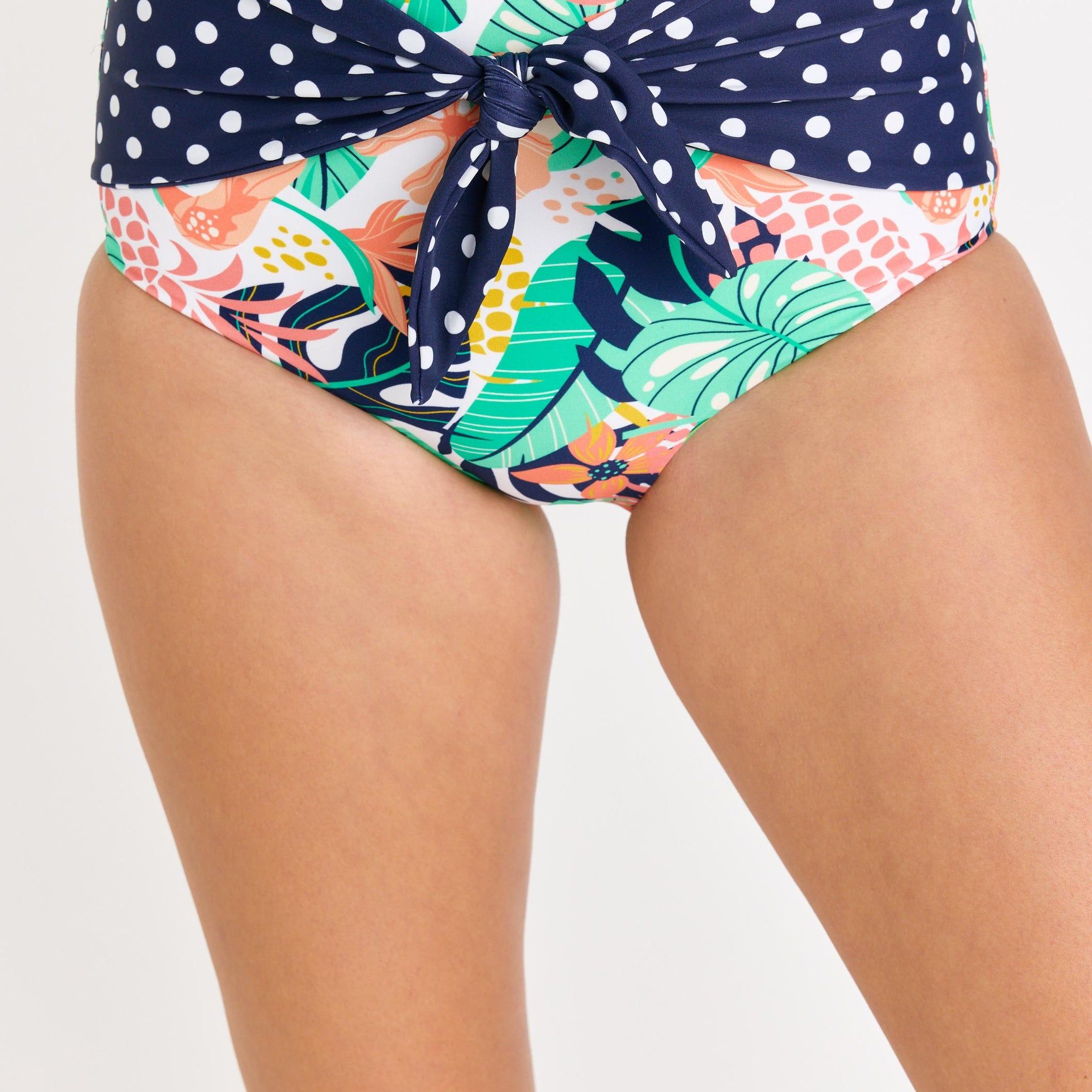 High Waisted Bikini Bottom With Front Tie