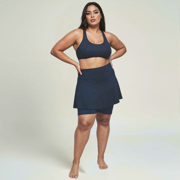 Midi Swim Skort With Bike Shorts | Plus size