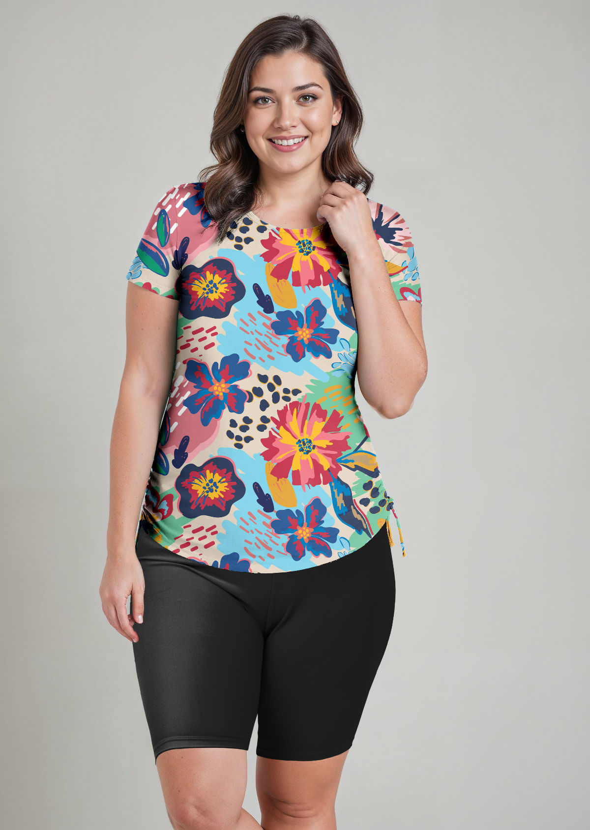 Short Sleeve Adele Swim Top | Plus Size
