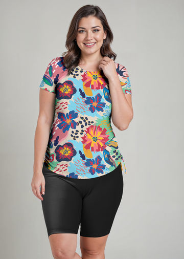 Short Sleeve Adele Swim Top | Plus Size