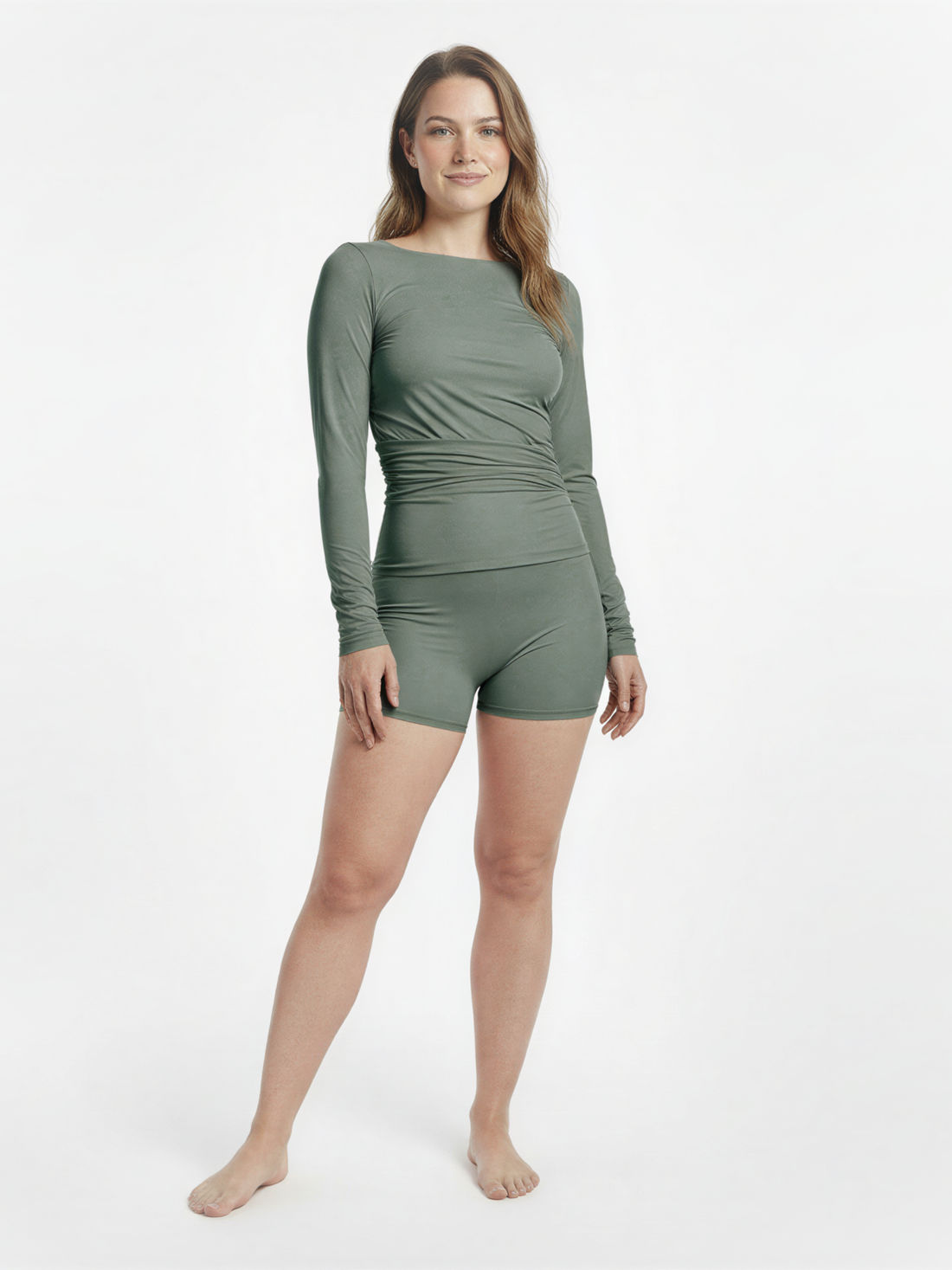 Avery 2 Piece Swim Set - Wrap Long Sleeve Top & Shorts