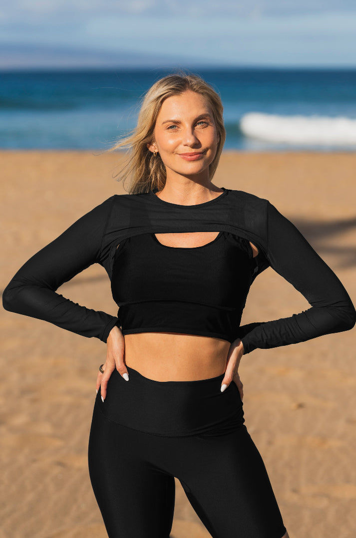 Mesh Sleeve Swim Cover Up