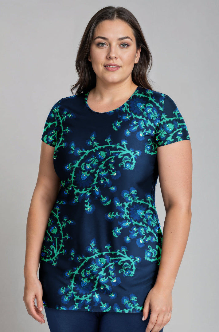 Anna Longer Length Swim Tunic | Plus Size