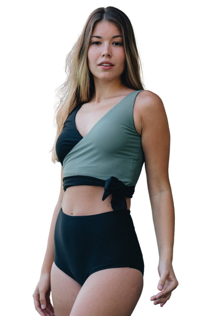 Emery 2 Piece Swim Set - Wrap Swim Top & Bikini Bottom | Plus Size