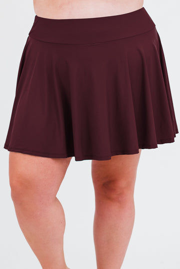 Flowy Swim Skort With Shorts | Plus Size