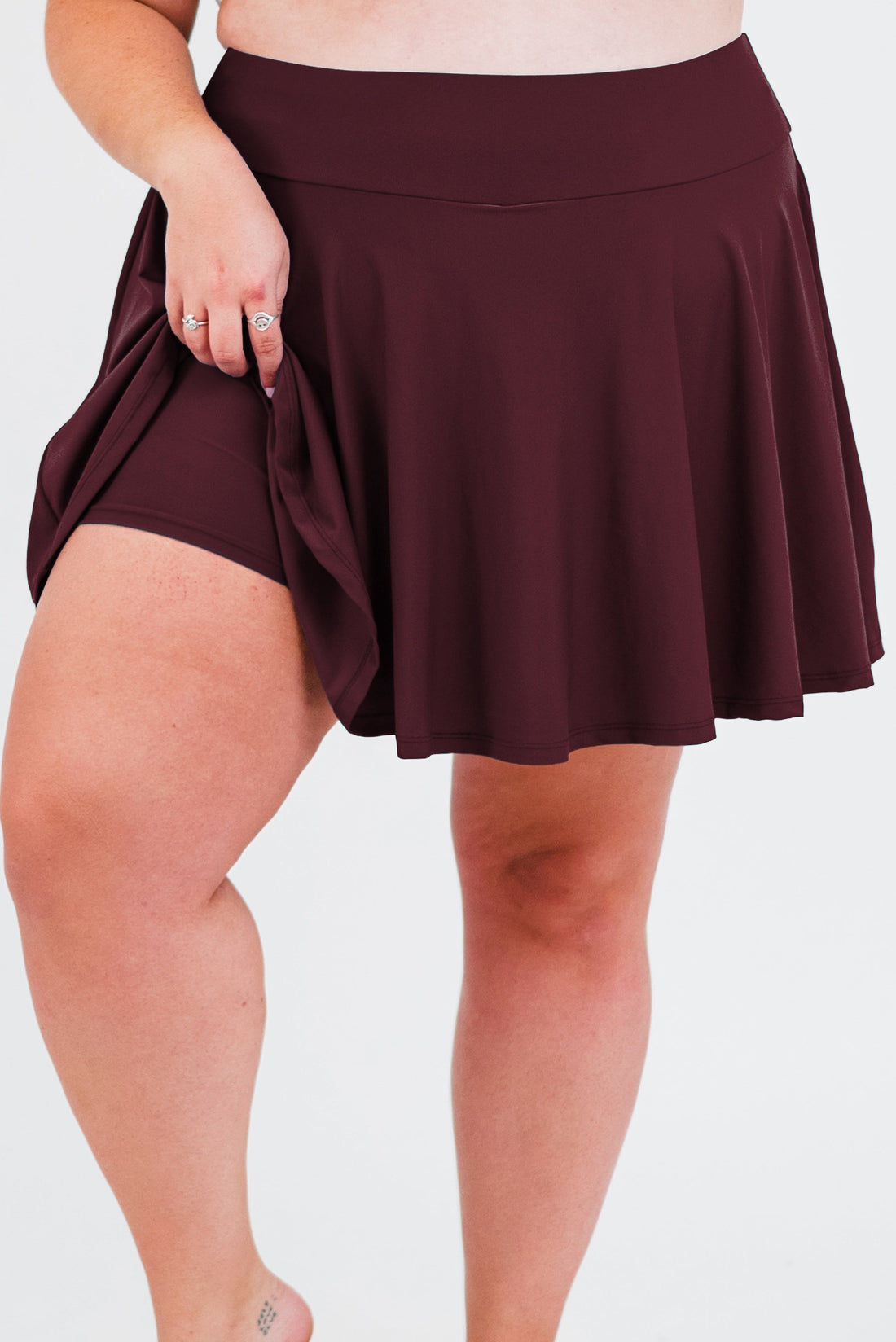 Flowy Swim Skort With Shorts | Plus Size
