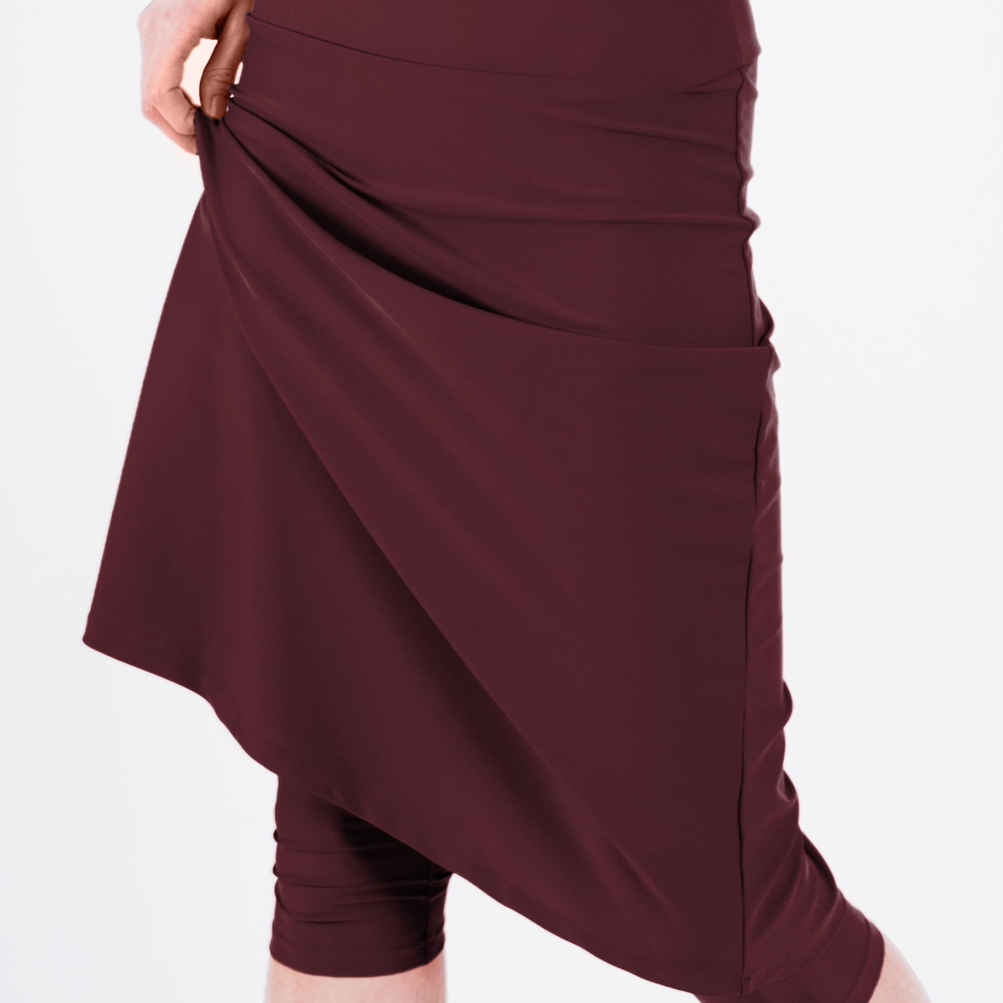 Long Swim Skort With Capri Leggings