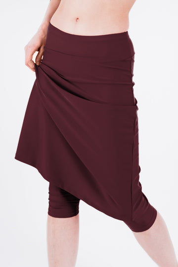 Long Swim Skort With Capri Leggings