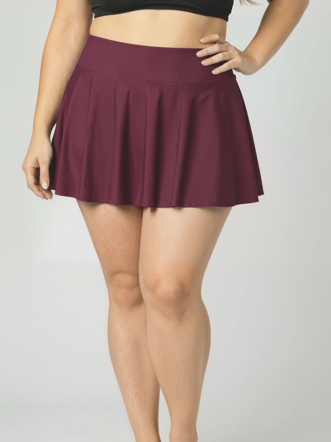 Flowy Swim Skort With Shorts | Plus Size