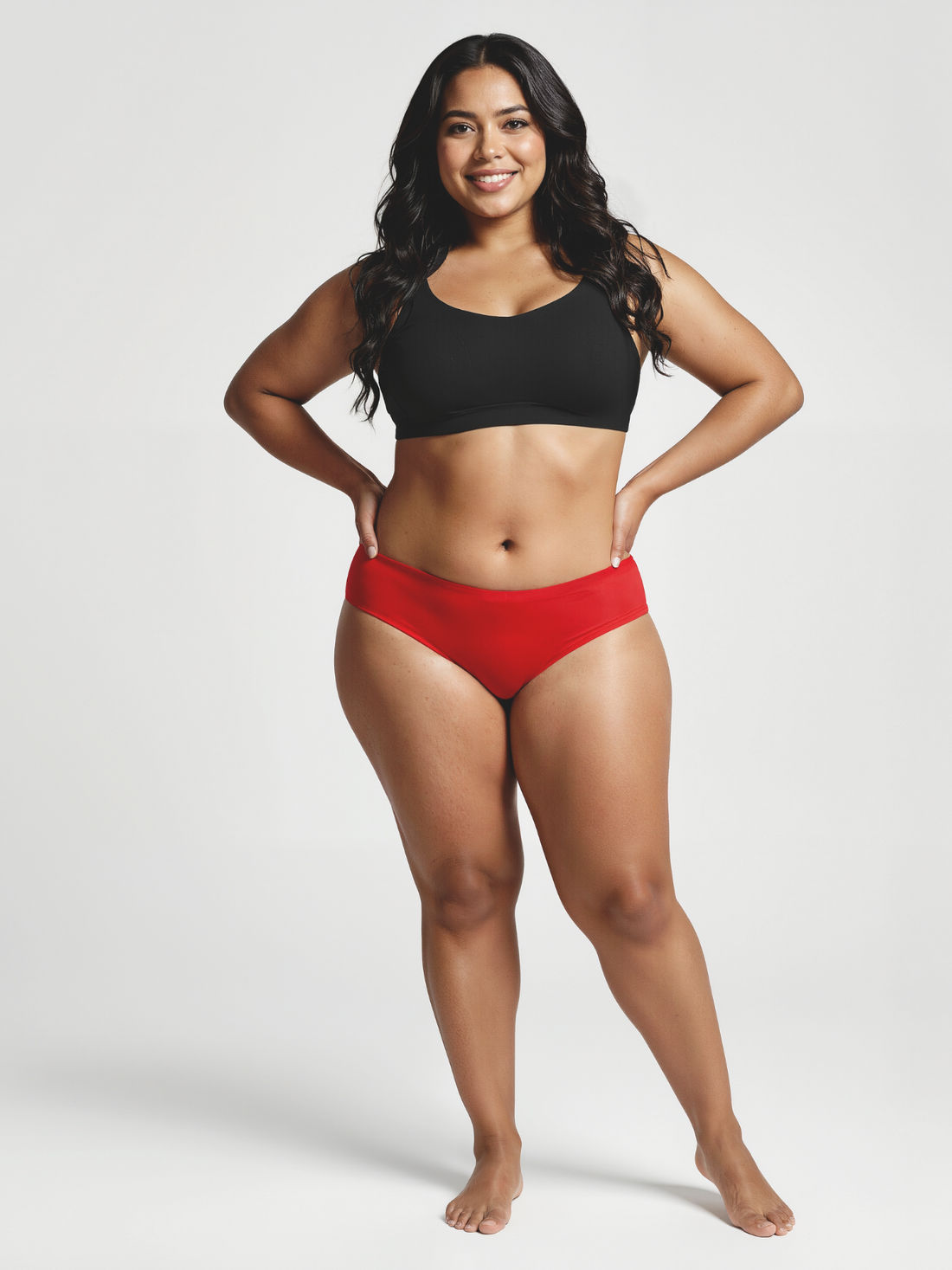 Full Coverage Bikini Bottom - White (Textured)