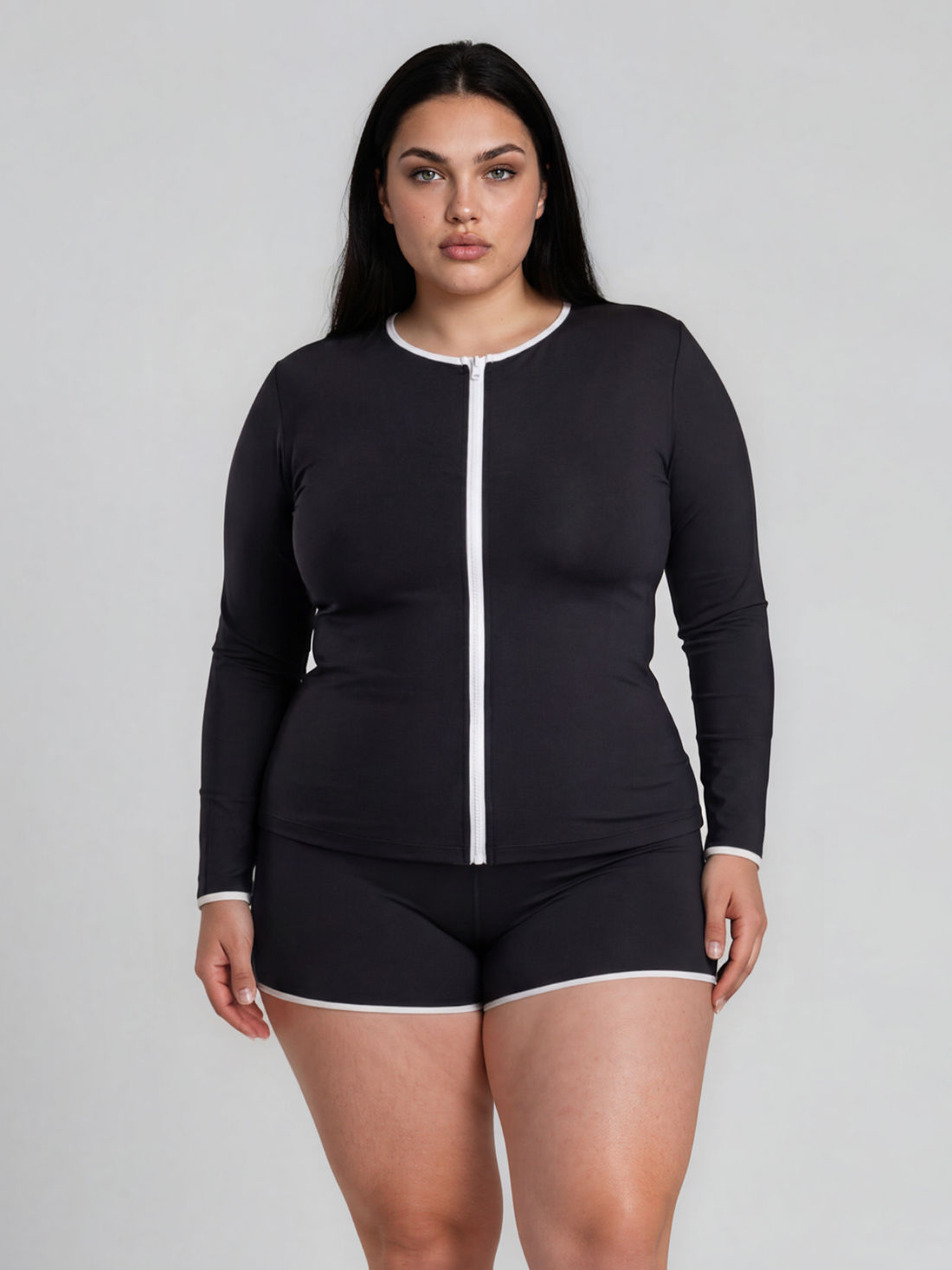 Full Zip Peyton Two-Toned | Plus Size