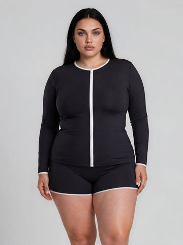 Full Zip Peyton Two-Toned | Plus Size
