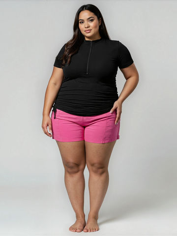 Half-Zip Adele Swim Top | Plus Size