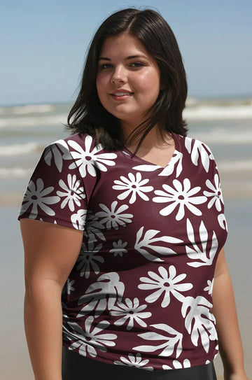 V-Neck Adele Swim Top | Plus Size
