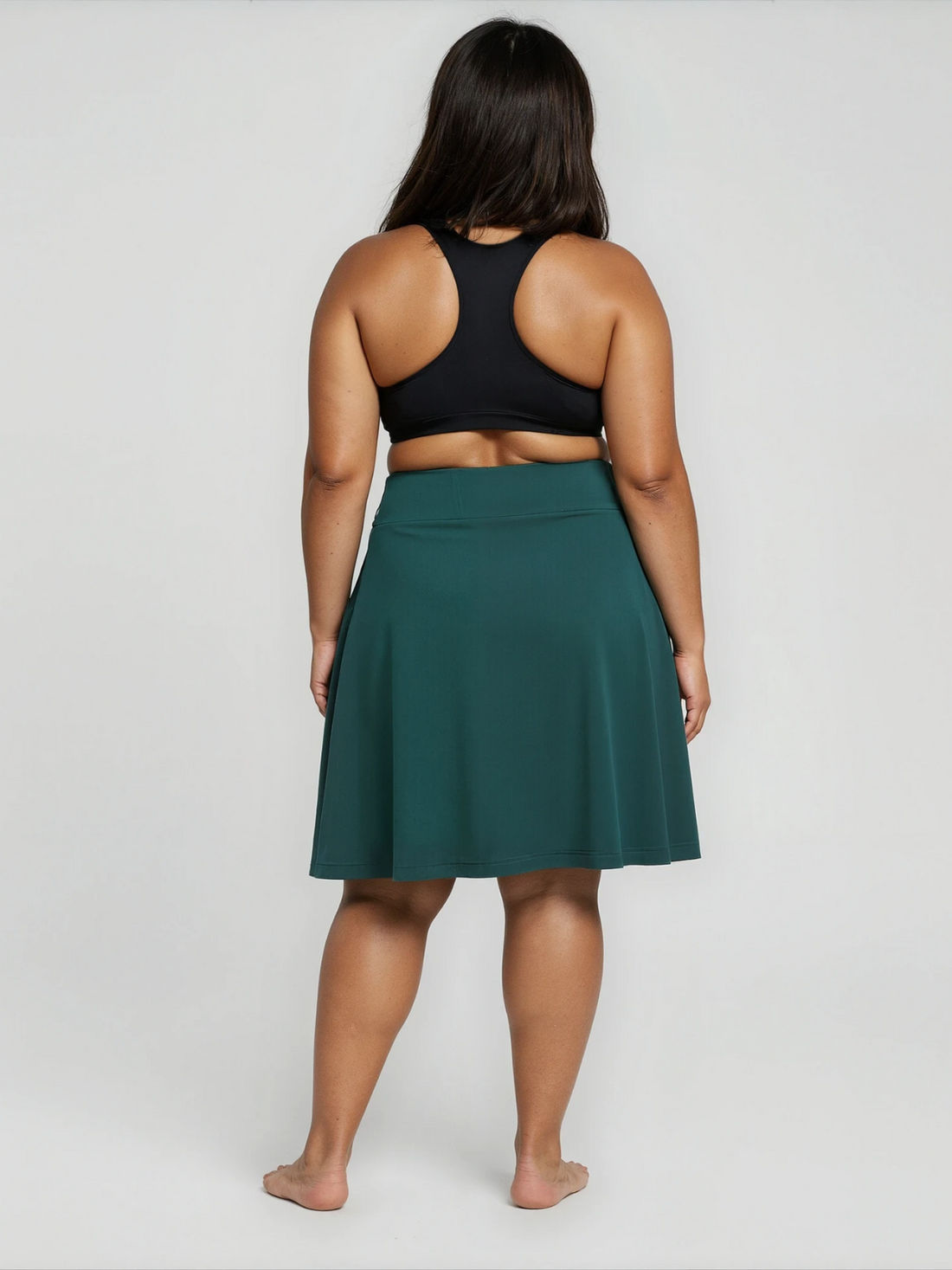 Knee Length Swim Skort With Bike Shorts | Plus Size
