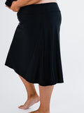 Long flowy swim skort. Modest plus size skirt and pants. Womens' modest plus size swim skirt. Excellent sun protection UPF +50