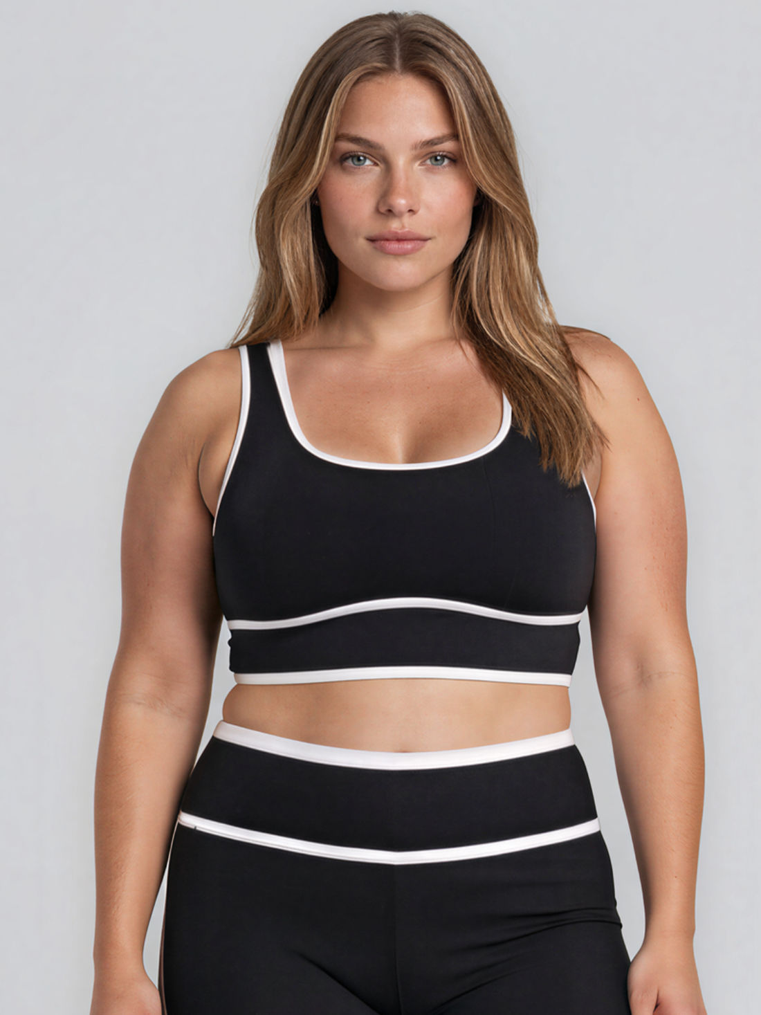 Longline Swim Bra Two-Toned | Plus Size