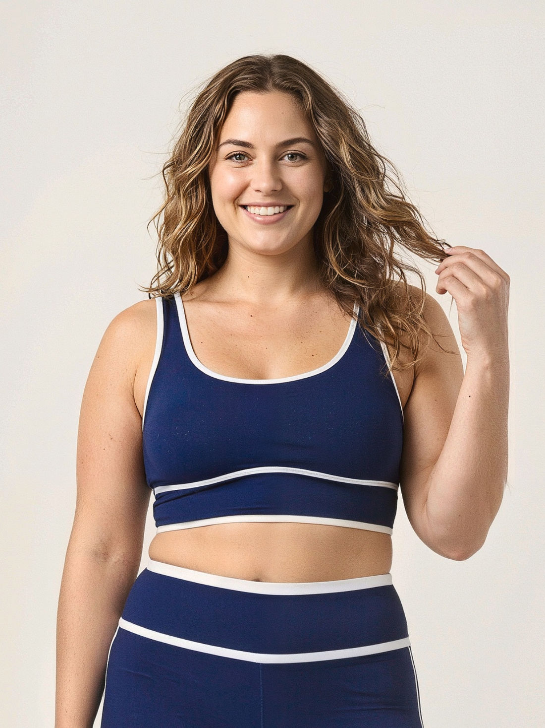 Longline Swim Bra Two-Toned | Plus Size