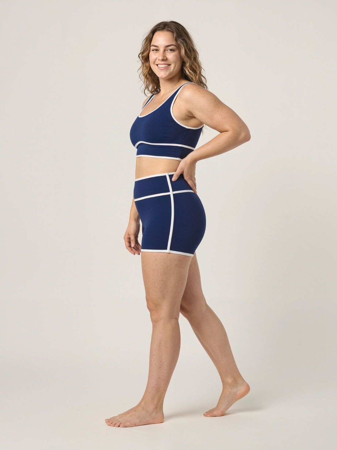 Longline Swim Bra Two-Toned | Plus Size