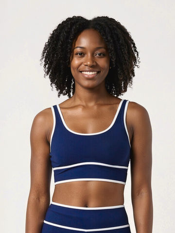 Longline Swim Bra Two-Toned