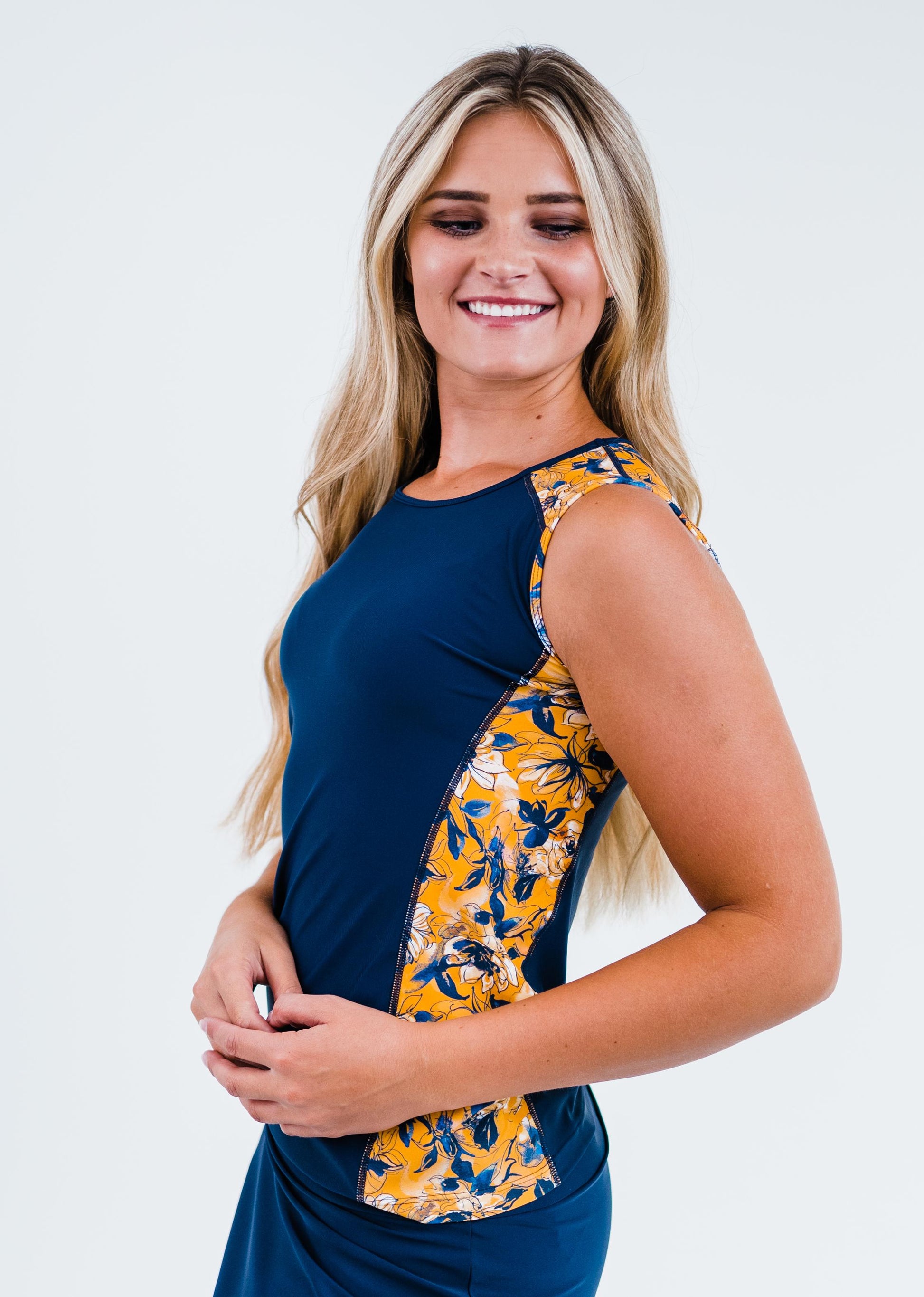 Tangerine Floral/Navy