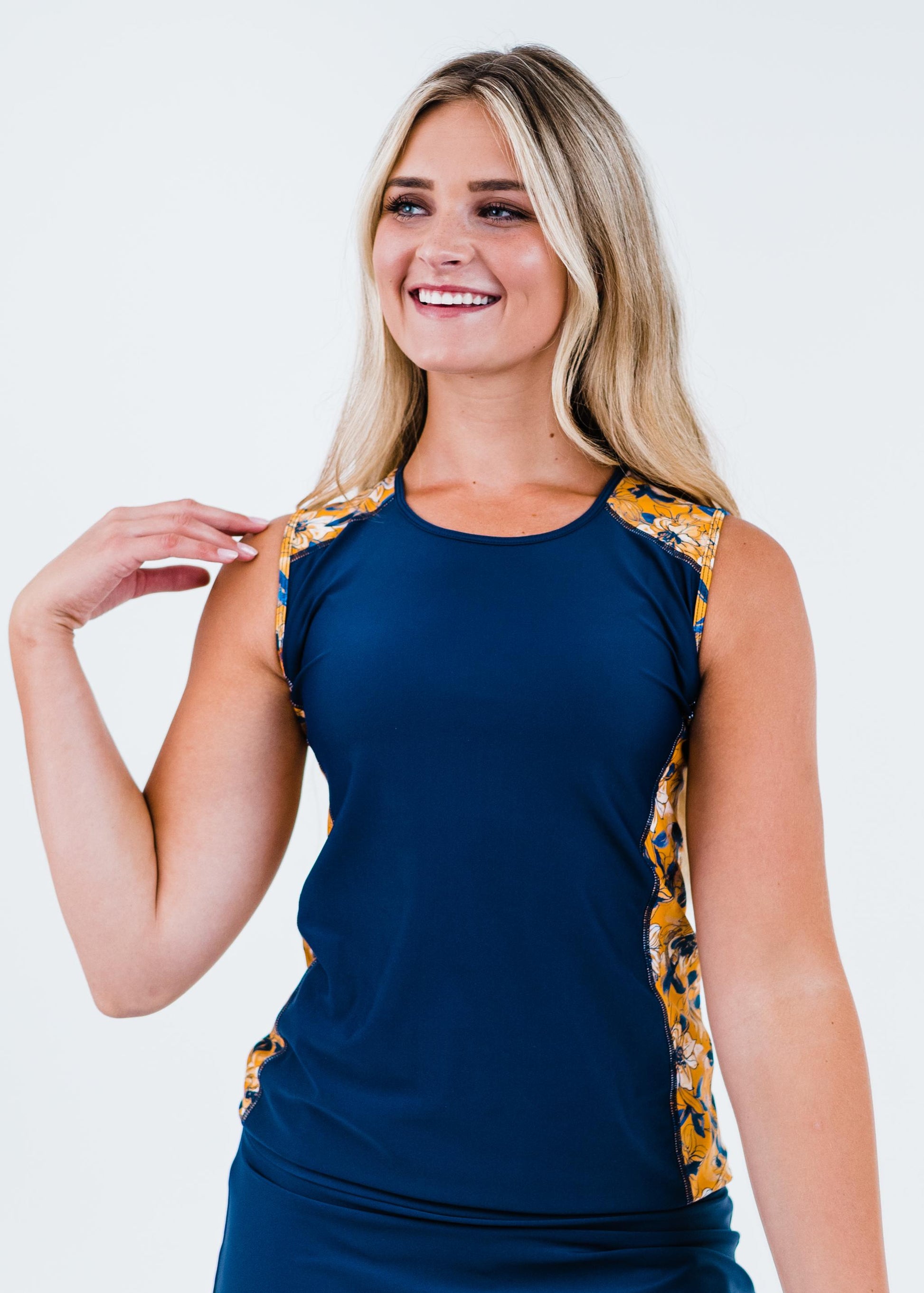 Tangerine Floral/Navy