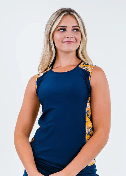 Tangerine Floral/Navy