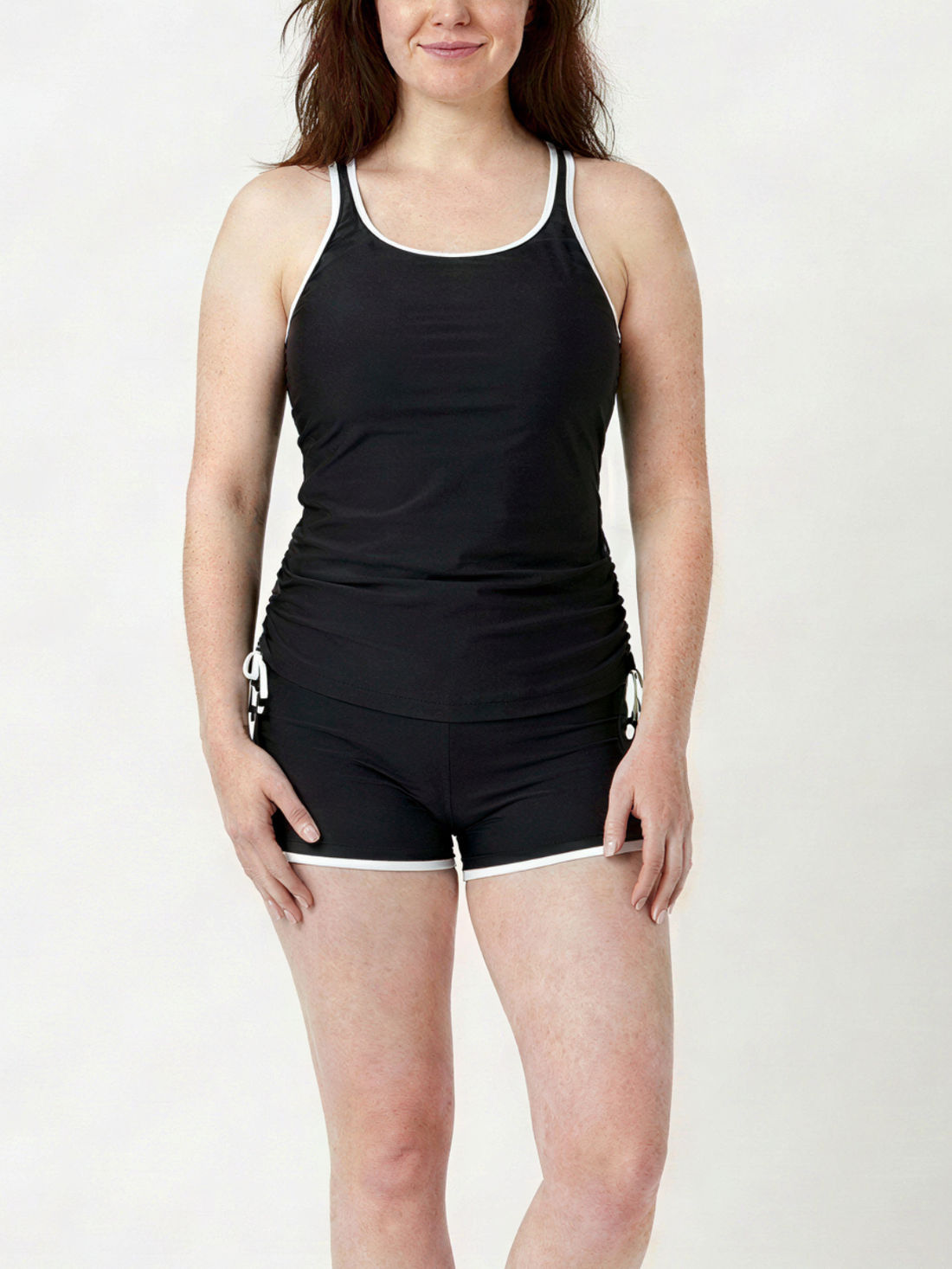 Maya Two-Toned Tankini Swim Top With Removable Cups