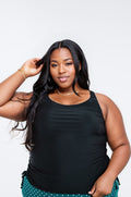 Maya Tankini  Removable Cups - black front