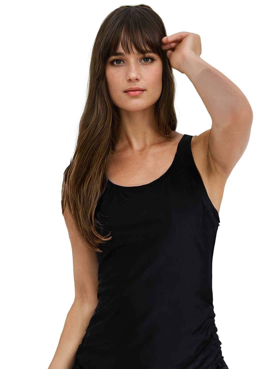 Maya Tankini With Built-in Bra & Black Swim Shorts Set