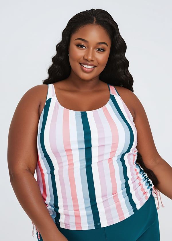 Maya Tankini Swim Top With Removable Cups | Plus Size