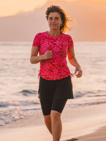 Midi Swim Skort With Bike Shorts