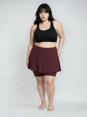 Midi Swim Skort With Bike Shorts | Plus size