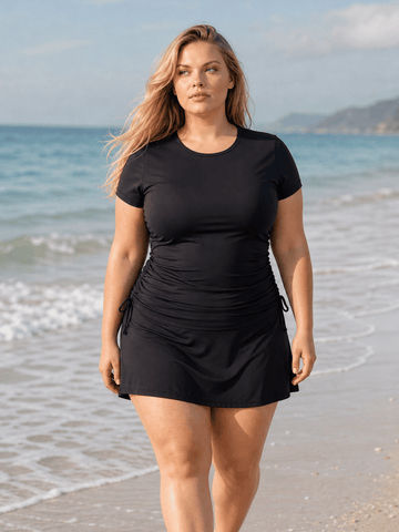 Short Sleeve Adele Swim Top | Plus Size