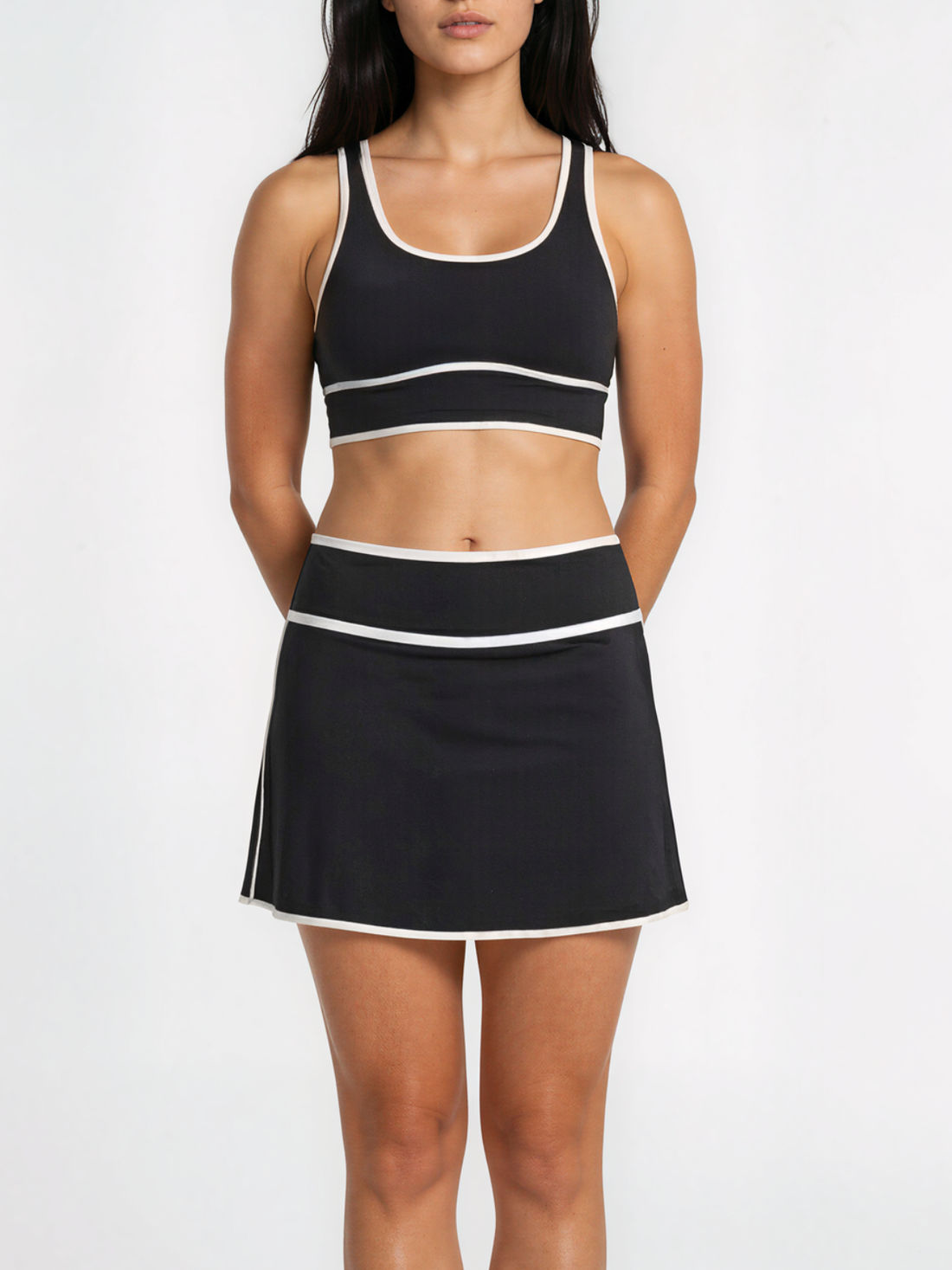 Short Swim Skort Two-Toned With Shorts