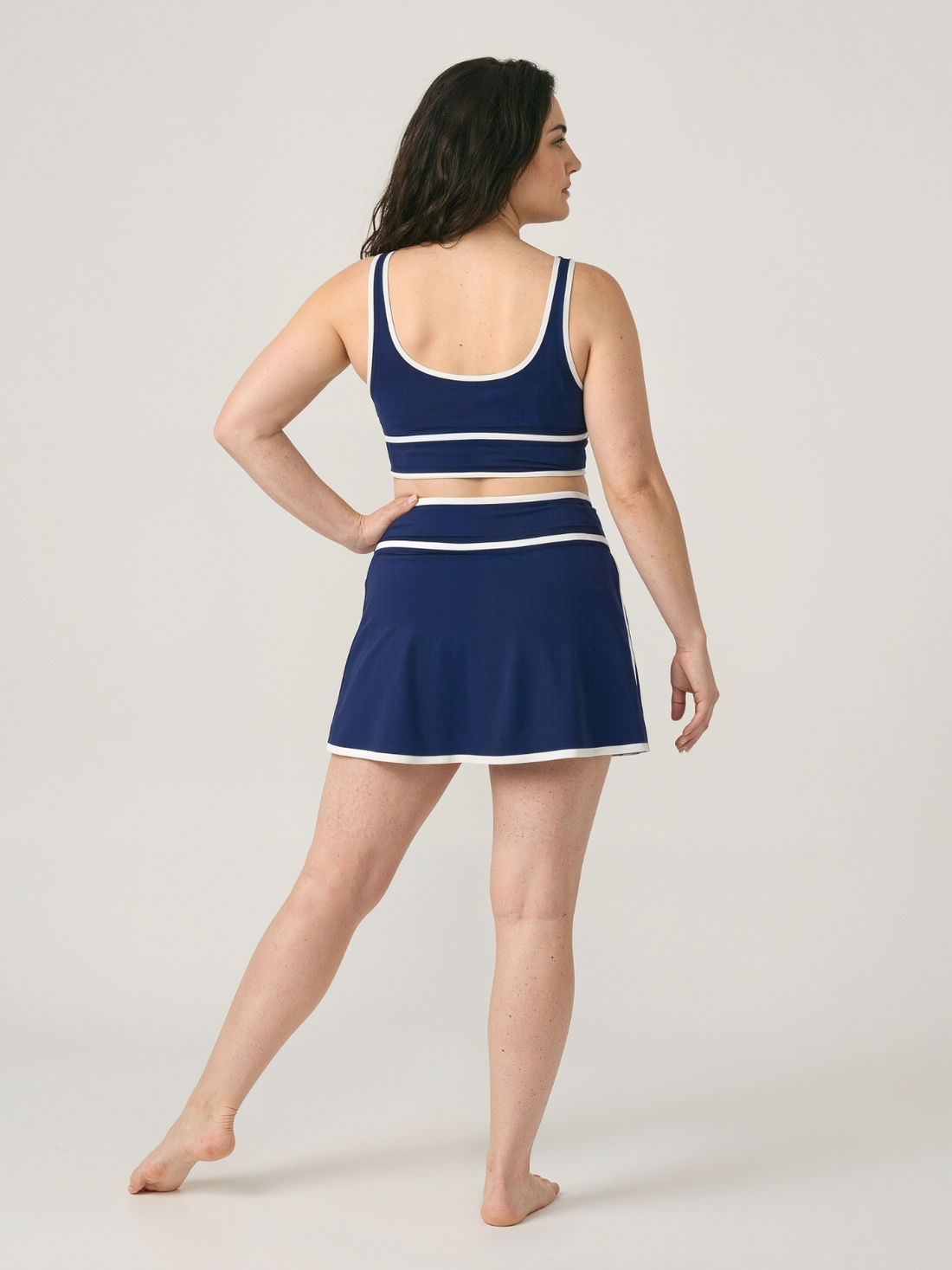 Short Swim Skort Two-Toned With Shorts | Plus Size