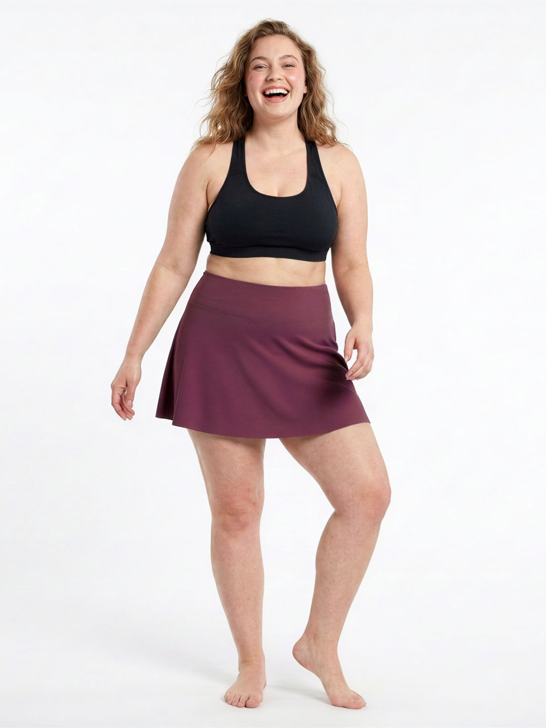 Short Swim Skort With Shorts | Plus Size