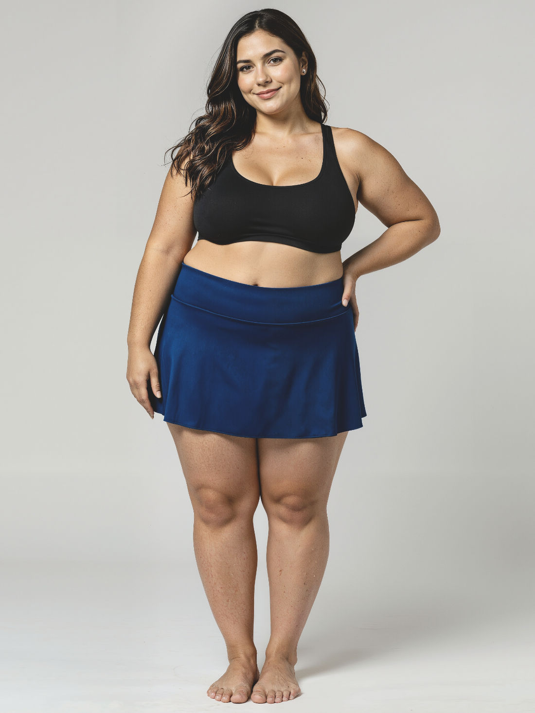 Short Swim Skort With Shorts | Plus Size