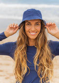 Sky Leaf Print/Navy