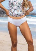 Full Coverage Bikini Bottom - White (Textured)