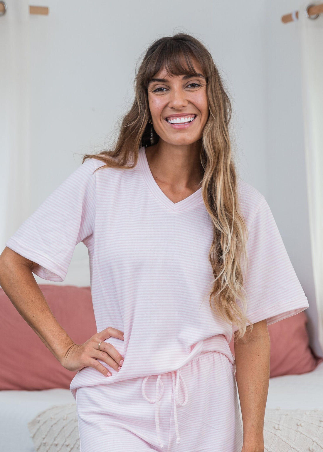 Extra Soft Short Sleeve V-Neck Lounge Top