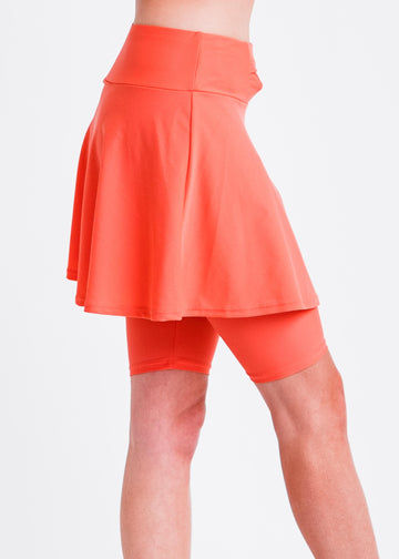 Swim skort with a pocket. Modest plus size skirt and pants. Womens' modest plus size swim skirt. Excellent sun protection UPF +50